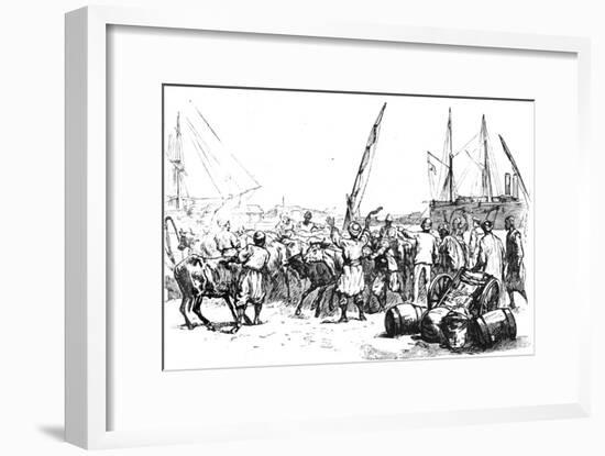 'Food for the Troops: Landing Cattle at Port Said', c1882-Unknown-Framed Giclee Print