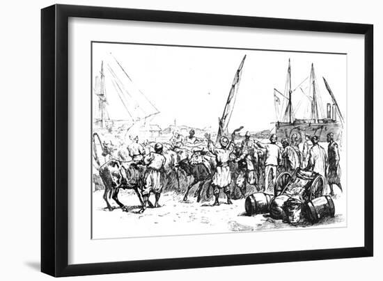 'Food for the Troops: Landing Cattle at Port Said', c1882-Unknown-Framed Giclee Print