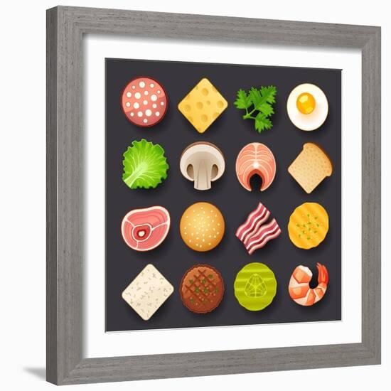 Food Icon Set-kolopach-Framed Art Print