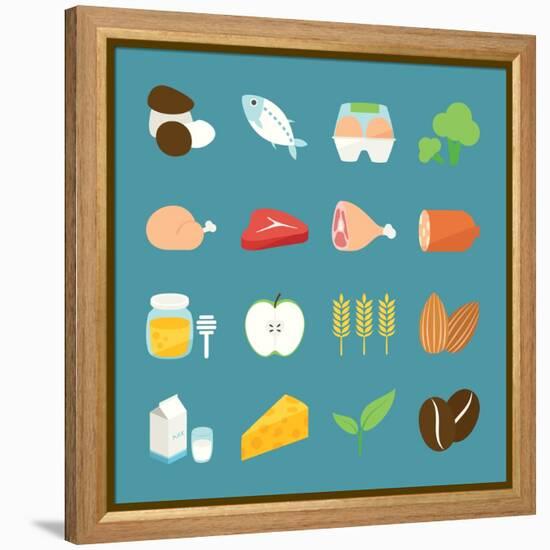 Food Icons-kibsri-Framed Stretched Canvas