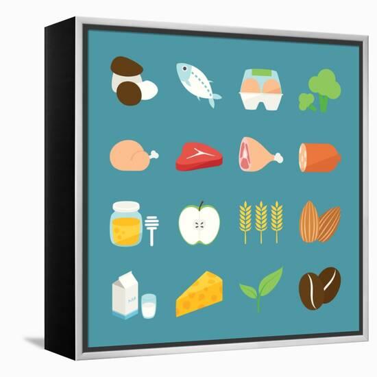 Food Icons-kibsri-Framed Stretched Canvas