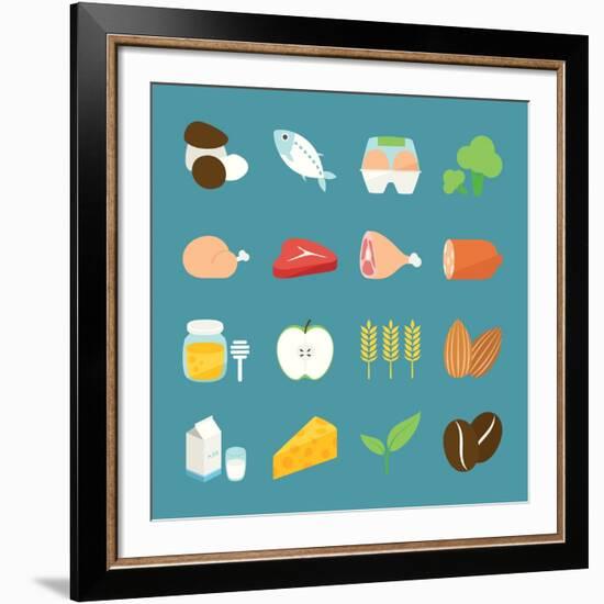 Food Icons-kibsri-Framed Art Print