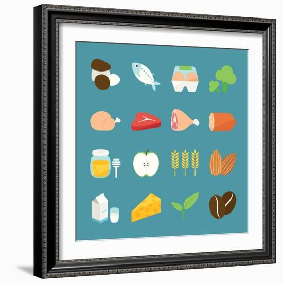 Food Icons-kibsri-Framed Art Print