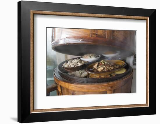 Food in bamboo steamer, Pengzhen, Chengdu, Sichuan Province, China-Keren Su-Framed Photographic Print