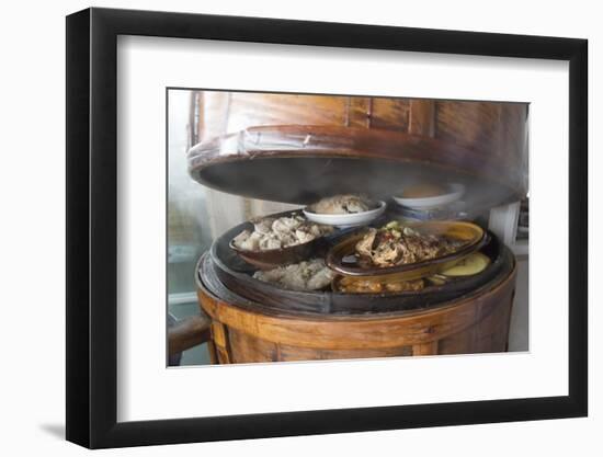 Food in bamboo steamer, Pengzhen, Chengdu, Sichuan Province, China-Keren Su-Framed Photographic Print