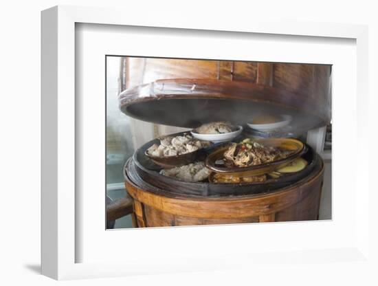 Food in bamboo steamer, Pengzhen, Chengdu, Sichuan Province, China-Keren Su-Framed Photographic Print