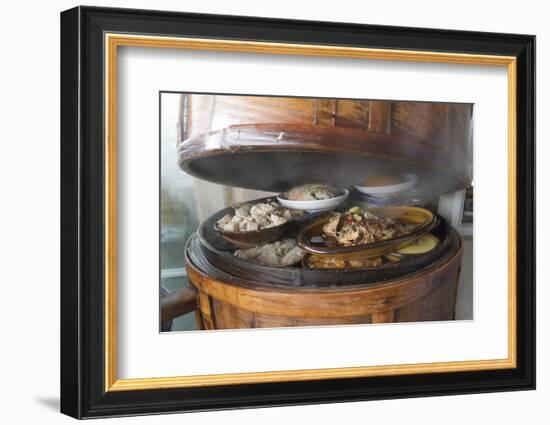 Food in bamboo steamer, Pengzhen, Chengdu, Sichuan Province, China-Keren Su-Framed Photographic Print