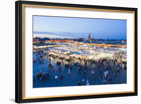 Food Stalls in Place Djemaa El Fna at Night, Marrakech, Morocco, North Africa, Africa-Matthew Williams-Ellis-Framed Photographic Print