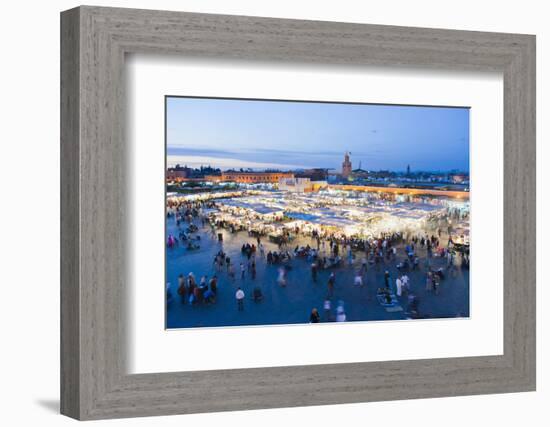 Food Stalls in Place Djemaa El Fna at Night, Marrakech, Morocco, North Africa, Africa-Matthew Williams-Ellis-Framed Photographic Print