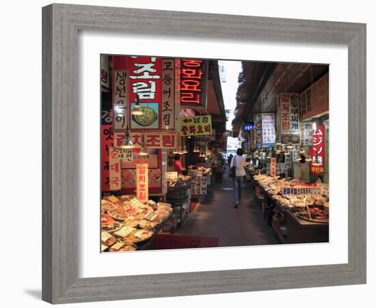 Food Vendors, Namdaemun Market, Seoul, South Korea, Asia-Wendy Connett-Framed Premium Photographic Print