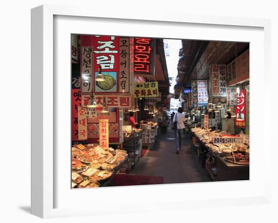 Food Vendors, Namdaemun Market, Seoul, South Korea, Asia-Wendy Connett-Framed Premium Photographic Print