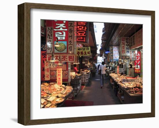 Food Vendors, Namdaemun Market, Seoul, South Korea, Asia-Wendy Connett-Framed Photographic Print