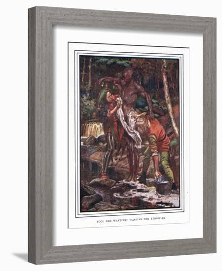 Fool and Want-Wit Washing the Ethiopian-John Byam Liston Shaw-Framed Giclee Print