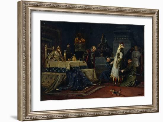 Fool's Coat. Boyar Druzhina Andreyevich Morozov before Ivan the Terrible, 1885-Mikhail Vasilyevich Nesterov-Framed Giclee Print