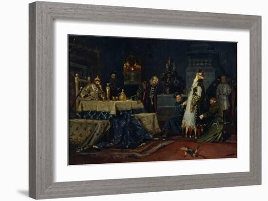 Fool's Coat. Boyar Druzhina Andreyevich Morozov before Ivan the Terrible, 1885-Mikhail Vasilyevich Nesterov-Framed Giclee Print