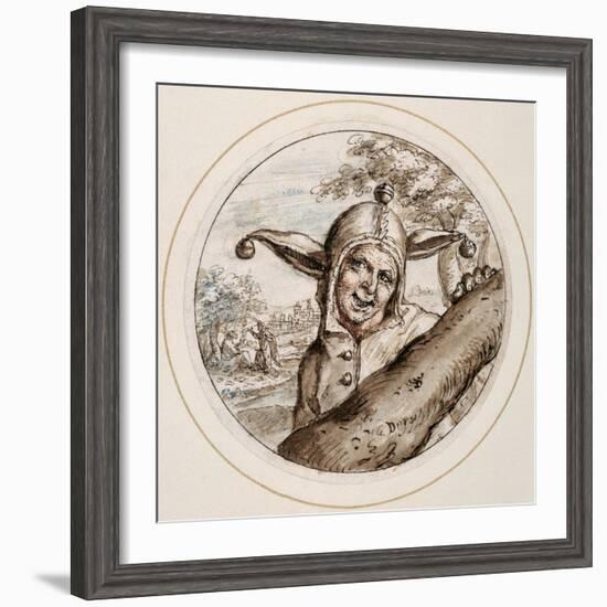 Fool with Cap and Bells, Early 17th Century-Crispin I De Passe-Framed Giclee Print