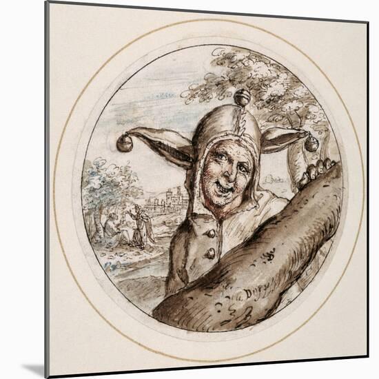 Fool with Cap and Bells, Early 17th Century-Crispin I De Passe-Mounted Giclee Print