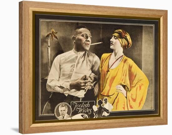 FOOLISH WIVES, l-r: Erich Von Stroheim, Maude George on lobbycard, 1922.-null-Framed Stretched Canvas