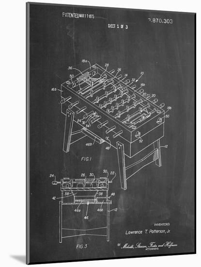 Foosball Table Patent-null-Mounted Art Print