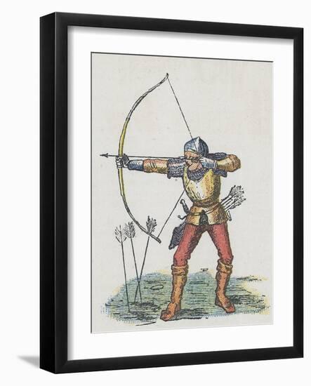 Foot Archer with Long Bow-English School-Framed Giclee Print