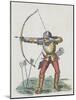 Foot Archer with Long Bow-English School-Mounted Giclee Print