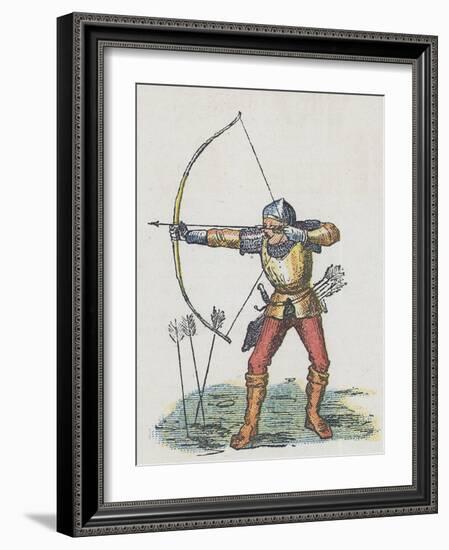 Foot Archer with Long Bow-English School-Framed Giclee Print