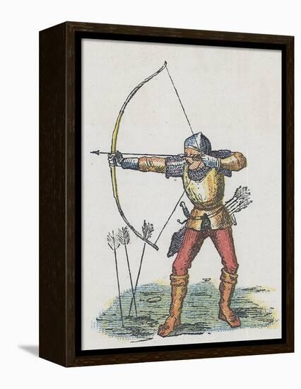 Foot Archer with Long Bow-English School-Framed Premier Image Canvas
