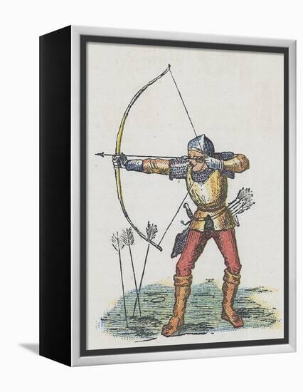 Foot Archer with Long Bow-English School-Framed Premier Image Canvas