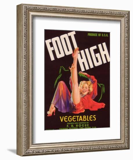 Foot High Vegetable Label - Firebaugh, CA-Lantern Press-Framed Art Print