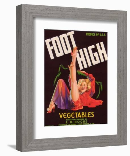 Foot High Vegetable Label - Firebaugh, CA-Lantern Press-Framed Art Print