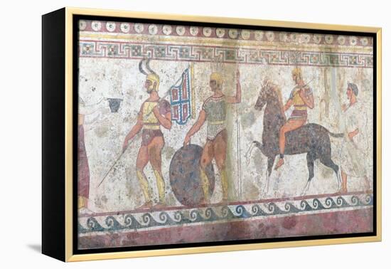 Foot Soldiers and Cavalry, Tomb Painting from Paestum-null-Framed Premier Image Canvas