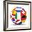 Football and Flags Representing All Countries Participating in Football World Cup in Brazil in 2014-paul prescott-Framed Premium Giclee Print