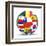 Football and Flags Representing All Countries Participating in Football World Cup in Brazil in 2014-paul prescott-Framed Art Print