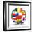 Football and Flags Representing All Countries Participating in Football World Cup in Brazil in 2014-paul prescott-Framed Art Print