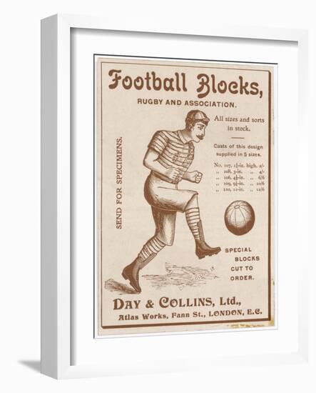 Football Blocks' a Device to Protect a Footballers Shins-null-Framed Photographic Print