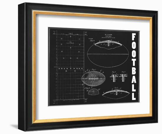 Football Blueprint 1-Tina Carlson-Framed Premium Giclee Print