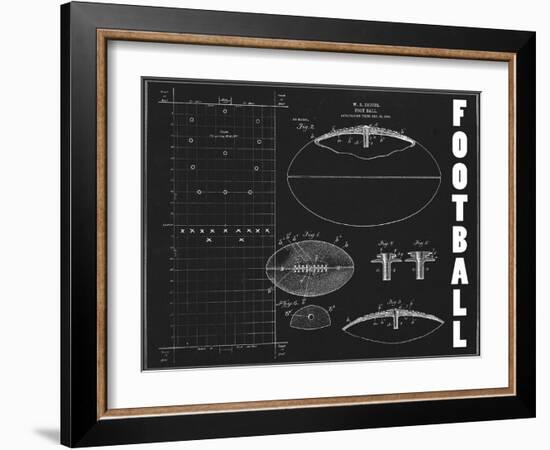 Football Blueprint 1-Tina Carlson-Framed Art Print