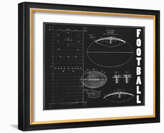 Football Blueprint 1-Tina Carlson-Framed Art Print