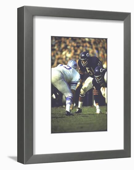 Football: Chicago Bears Dick Butkus No.51At Line of Scrimmage During Game Vs Detroit Lions-null-Framed Photographic Print