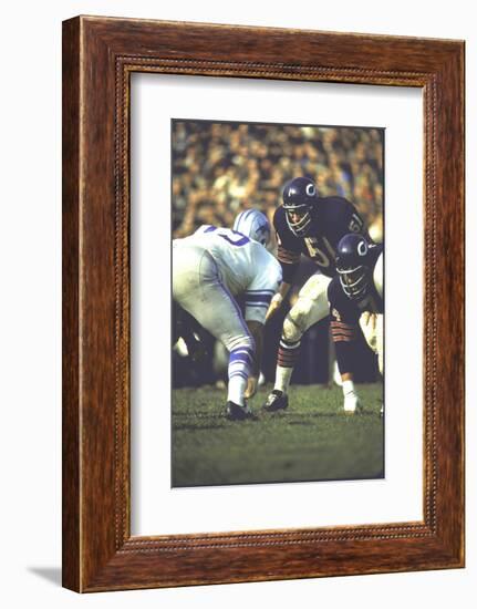 Football: Chicago Bears Dick Butkus No.51At Line of Scrimmage During Game Vs Detroit Lions-null-Framed Photographic Print