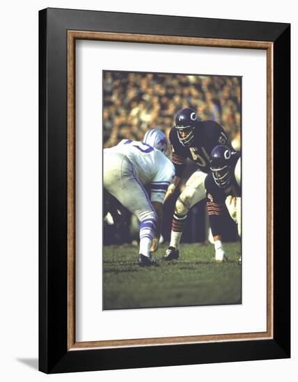 Football: Chicago Bears Dick Butkus No.51At Line of Scrimmage During Game Vs Detroit Lions-null-Framed Photographic Print