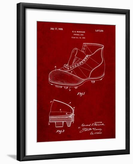 Football Cleat 1928 Patent-Cole Borders-Framed Art Print