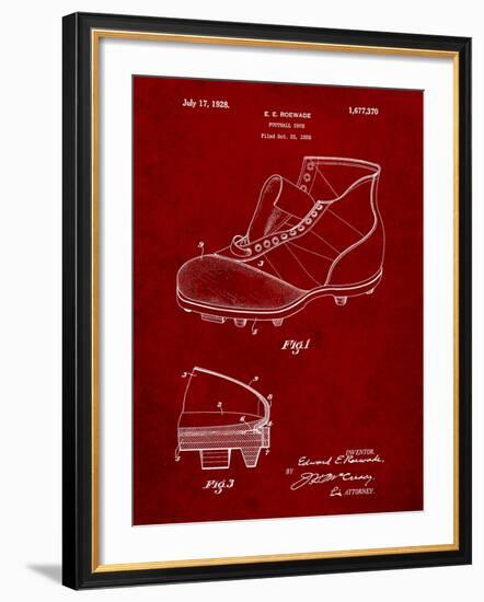 Football Cleat 1928 Patent-Cole Borders-Framed Art Print