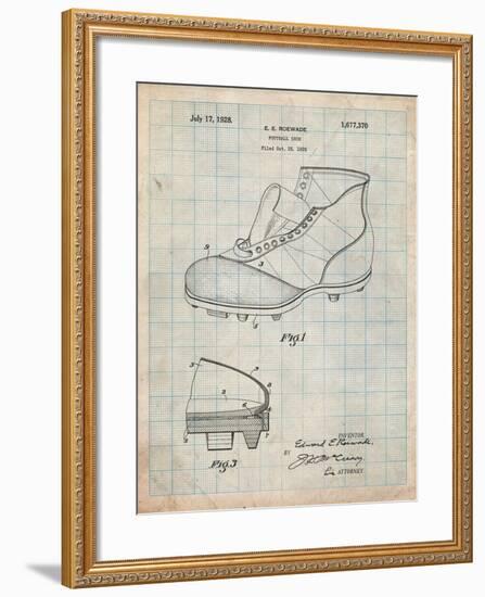 Football Cleat 1928 Patent-Cole Borders-Framed Art Print