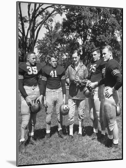 Football Coach Earl Blaik Working with Players Felix Blanchard, Glenn Davis, and Thomas Mcwilliams-null-Mounted Photographic Print