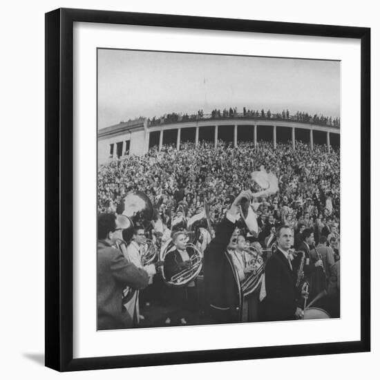 Football Fans at Yale-Harvard Game-null-Framed Photographic Print