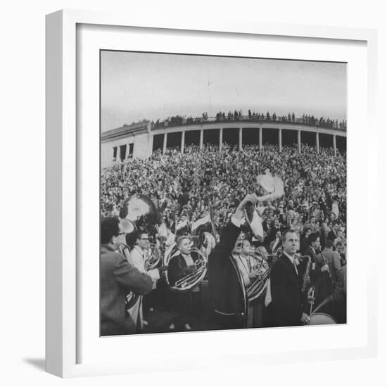 Football Fans at Yale-Harvard Game-null-Framed Photographic Print