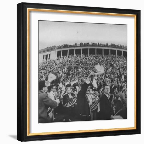 Football Fans at Yale-Harvard Game-null-Framed Photographic Print