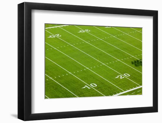 Football field of Creighton University Morrison Football Stadium showing the 10 yard and 20 yard...-null-Framed Photographic Print