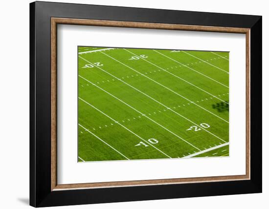 Football field of Creighton University Morrison Football Stadium showing the 10 yard and 20 yard...-null-Framed Photographic Print